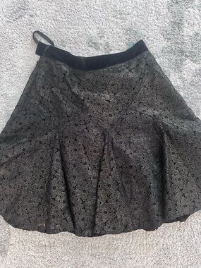Anna Sui metallic lace skater skirt